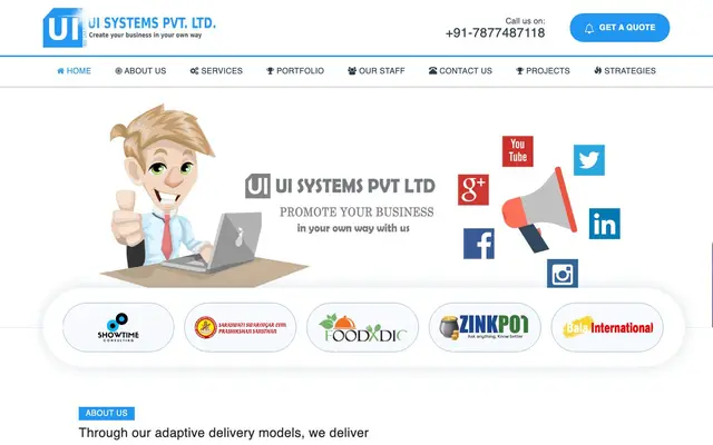 UI Systems Pvt. Ltd. website