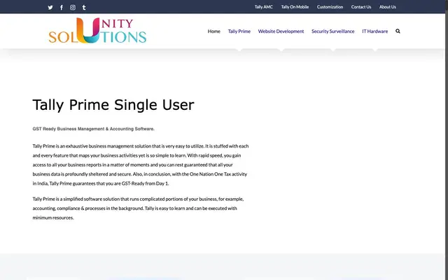 Unity Solutions website