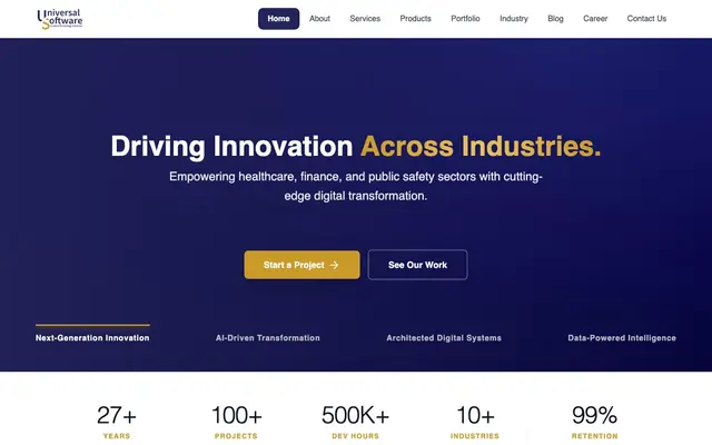 Universal Software website