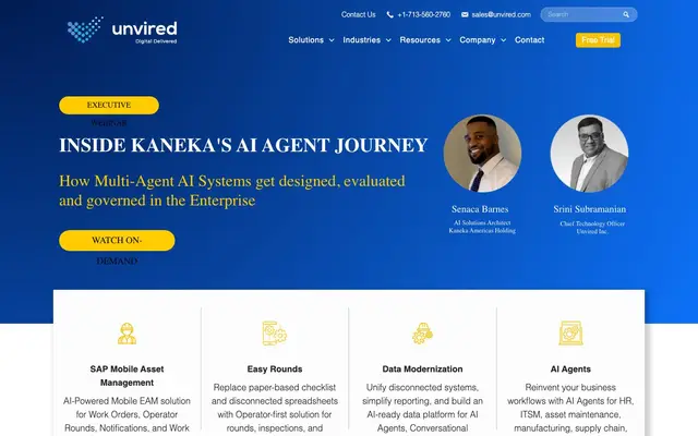 Unvired Software India Pvt. Ltd. website