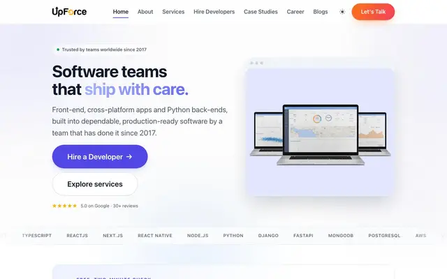 UpForce Tech website
