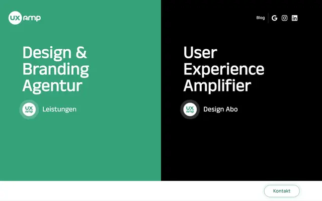 UX Amp | Design & Branding Agentur website