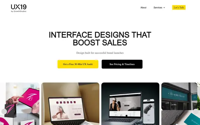 UX19 by GrowthStudioz | eCommerce Web Development & UI UX Design Agency website
