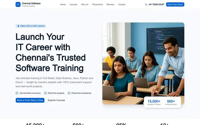 Chennai Software Training Institute website