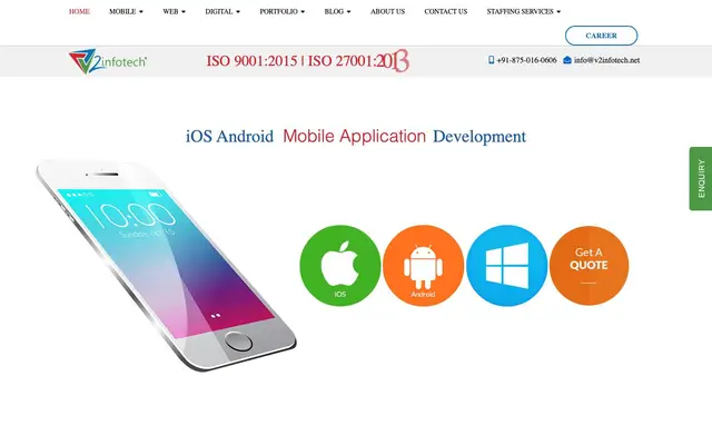 V2 Infotech website