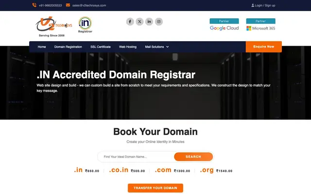 V2Technosys website