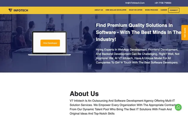 V7 Infotech website