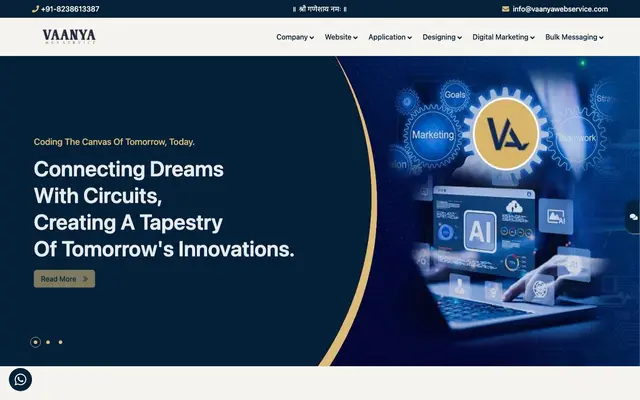 Vaanya Web Service website