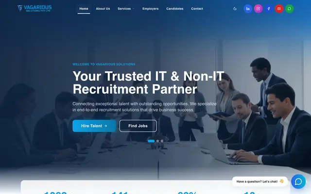 Vagarious Solutions Pvt.Ltd website