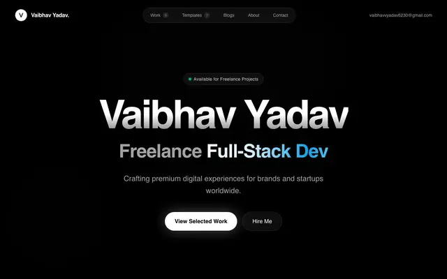 Vaibhav Yadav Web Developer website