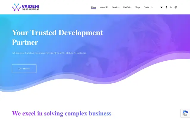 Vaidehi Web Solutions website