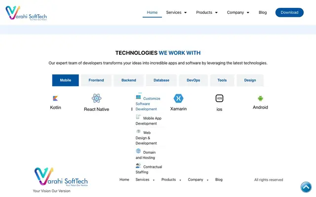 Varahi SoftTech website