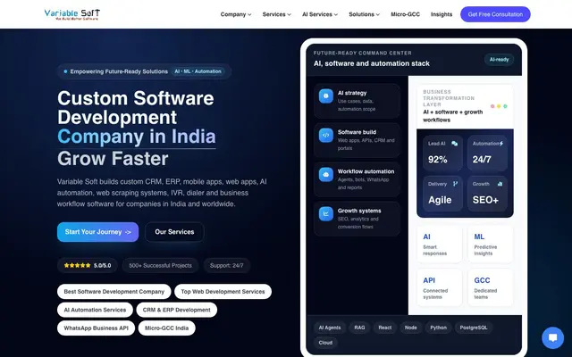 Variable Soft website