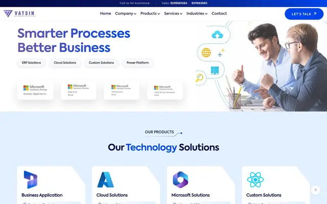 Vatsin Technology Solutions Pvt. Ltd - Microsoft Solution Partner website