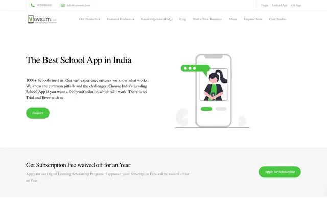 Vawsum Schools Pvt Ltd website