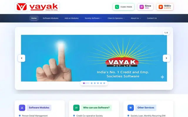Vayak Pvt. Ltd. website