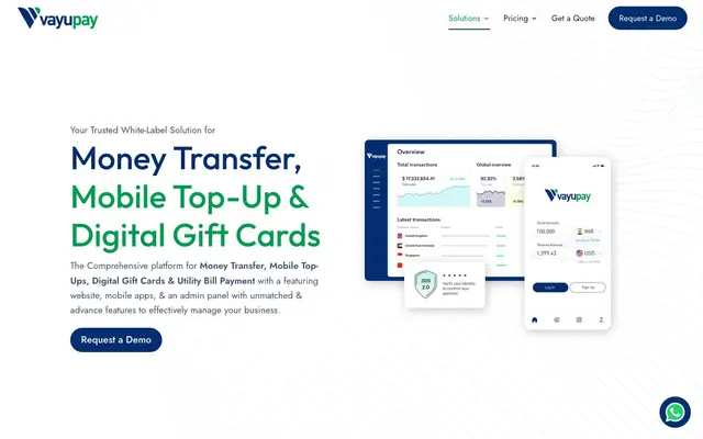 VayuPay - Money Transfer Software, Mobile App website