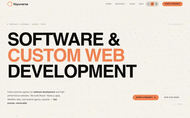 Vayuverse Technologies - Web & Custom Software Development Company website