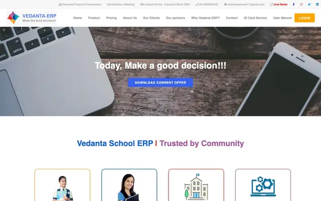 Vedanta ERP Solution - Free School ERP, Free College ERP website
