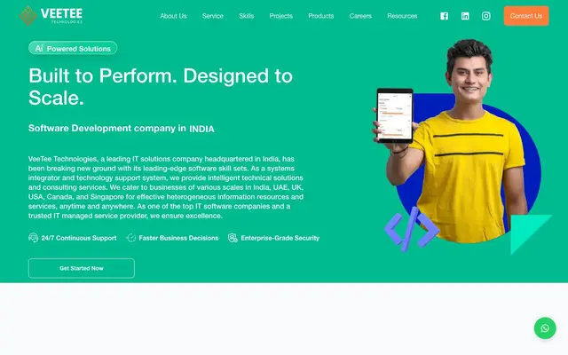 VeeTee Technologies Pvt Ltd website