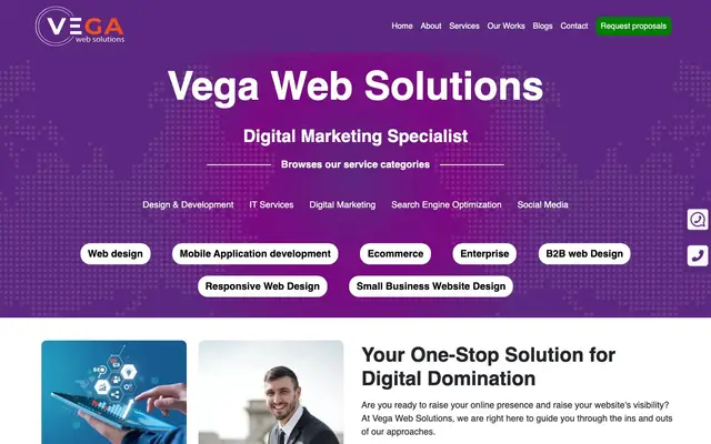 Vega Web Solutions website