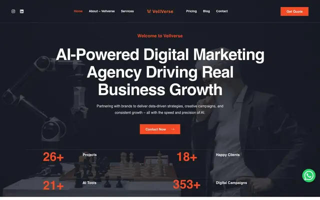 Vellverse Digital Solutions website