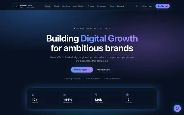 Velnora Tech website