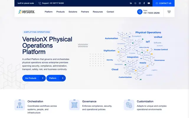 VersionX Innovations website