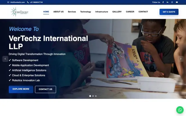 Vertechz International LLP website