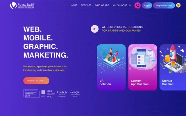 Verto Infosolutions India Pvt. Ltd. website