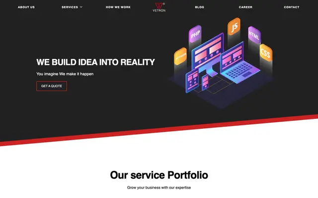 Vetron Consultancy Services website