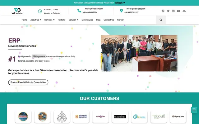 VG Infotec website