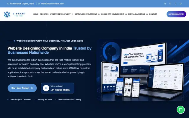 Vibrant Web Tech website