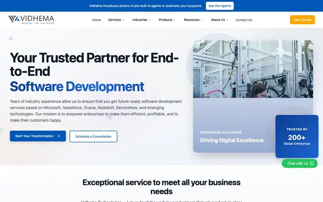 Vidhema Technologies website
