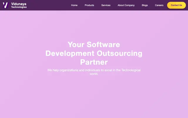 Vidunaya Technologies Pvt Ltd website