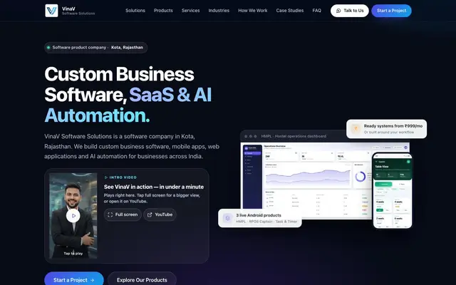 Vinav Software Solutions | Website Design & Software Company in Kota website