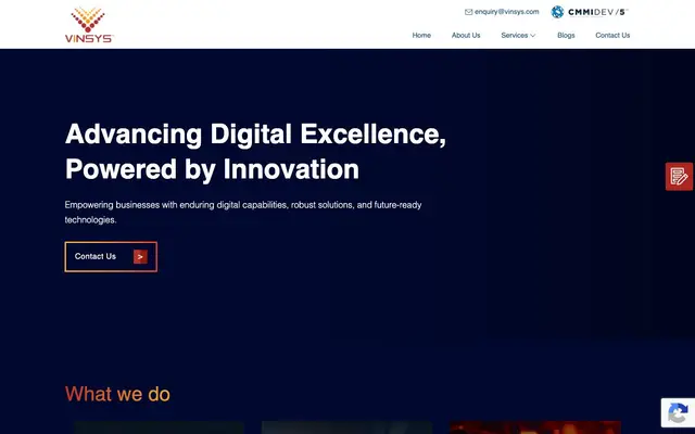 Vinsys - IT Services and Corporate Training website