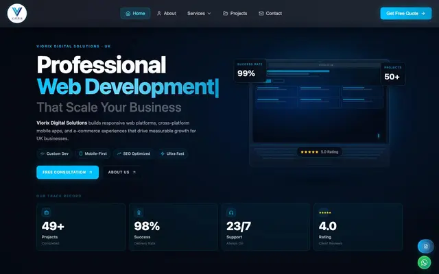 viorix digital solutions( london web design agency) website