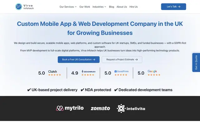 Virva Infotech - Software Development Agency website