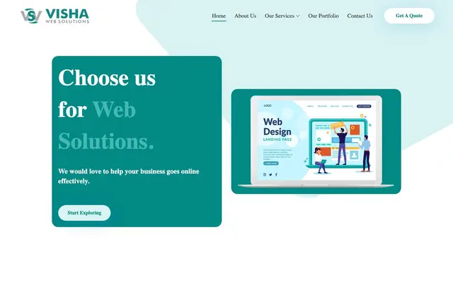 Visha Web Solutions website