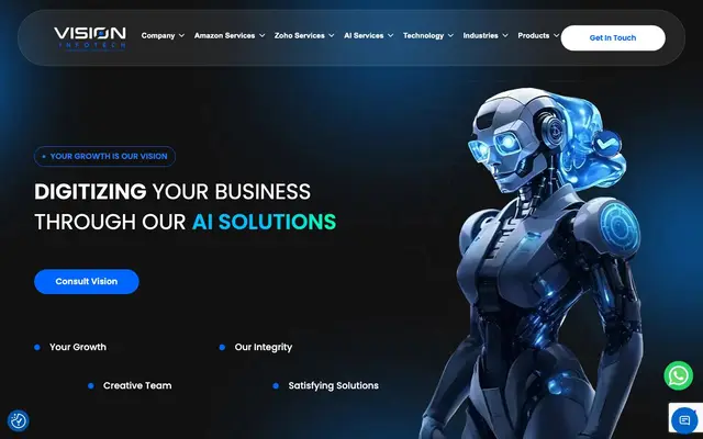 Vision Infotech website