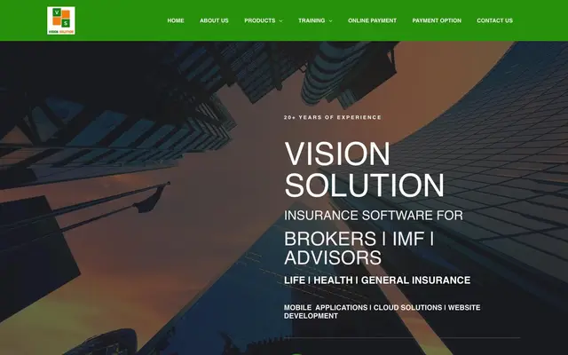 Vision Solution website
