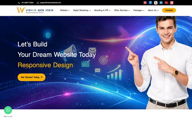Vision Web India website