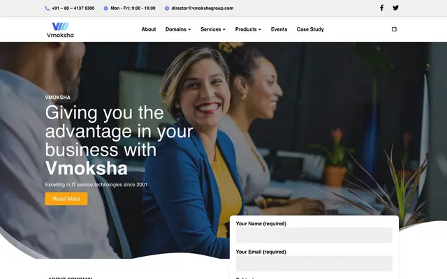 Vmoksha Technologies Private Limited website