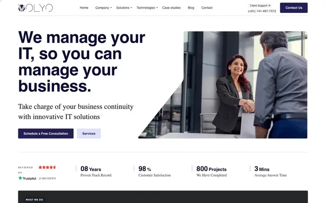 Volyo Solutions website