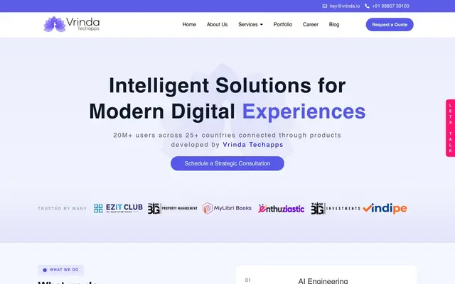 Vrinda Techapps website