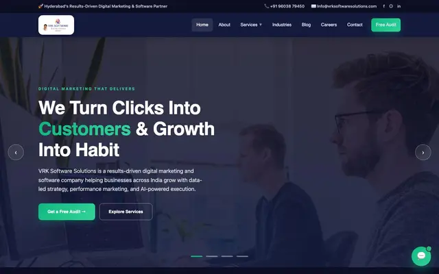 VRK software solutions website