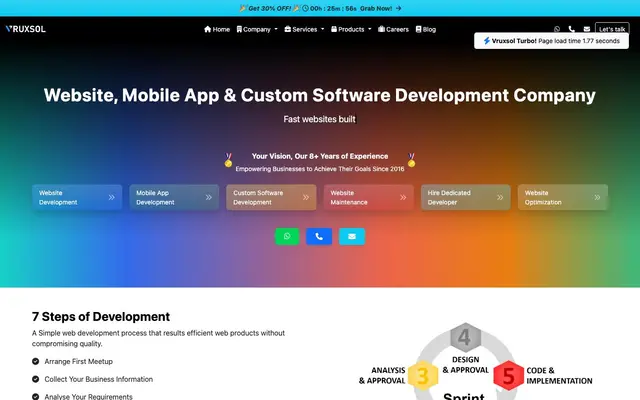 Vruxsol Web Developers website