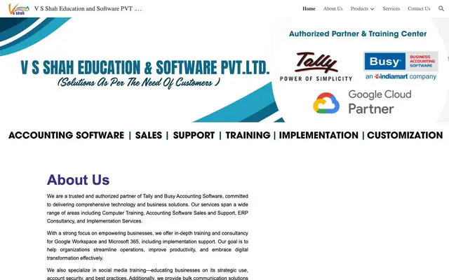 V S Shah Education and Software Pvt. Ltd. website