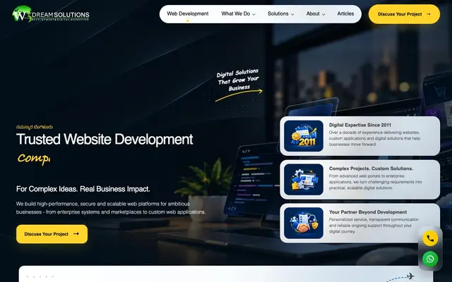W3 Dream Solutions website